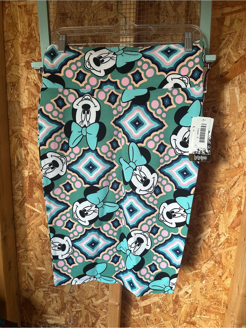 LuLaRoe Aqua Teal Minnie Mouse Midi Skirt